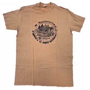 Vintage 80s T Shirt Tan XL Single Stitch Florida Gun Alligator Bear